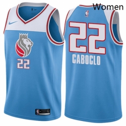 Womens Nike Sacramento Kings 22 Bruno Caboclo Swingman Blue NBA Jersey City Edition 