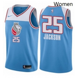 Womens Nike Sacramento Kings 25 Justin Jackson Swingman Blue NBA Jersey City Edition 