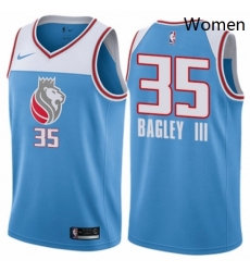 Womens Nike Sacramento Kings 35 Marvin Bagley III Swingman Blue NBA Jersey City Edition 