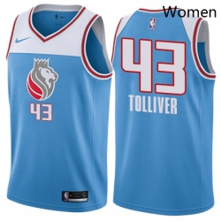 Womens Nike Sacramento Kings 43 Anthony Tolliver Swingman Blue NBA Jersey City Edition