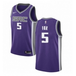 Womens Nike Sacramento Kings 5 DeAaron Fox Swingman Purple Road NBA Jersey Icon Edition 