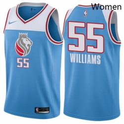 Womens Nike Sacramento Kings 55 Jason Williams Swingman Blue NBA Jersey City Edition 