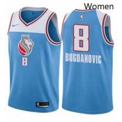 Womens Nike Sacramento Kings 8 Bogdan Bogdanovic Swingman Blue NBA Jersey City Edition 