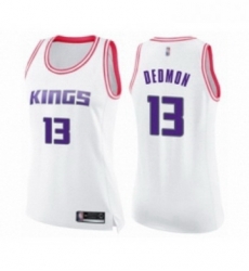 Womens Sacramento Kings 13 Dewayne Dedmon Swingman White Pink Fashion Basketball Jersey 