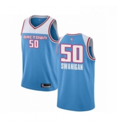Womens Sacramento Kings 50 Caleb Swanigan Swingman Blue Basketball Jersey 2018 19 City Edition 