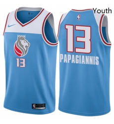 Youth Nike Sacramento Kings 13 Georgios Papagiannis Swingman Blue NBA Jersey City Edition