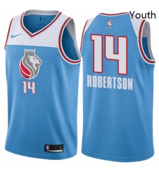 Youth Nike Sacramento Kings 14 Oscar Robertson Swingman Blue NBA Jersey City Edition