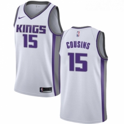 Youth Nike Sacramento Kings 15 DeMarcus Cousins Authentic White NBA Jersey Association Edition