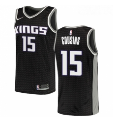 Youth Nike Sacramento Kings 15 DeMarcus Cousins Swingman Black NBA Jersey Statement Edition