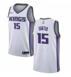 Youth Nike Sacramento Kings 15 Vince Carter Authentic White NBA Jersey Association Edition 