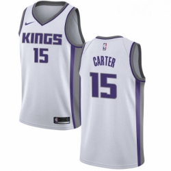 Youth Nike Sacramento Kings 15 Vince Carter Authentic White NBA Jersey Association Edition 
