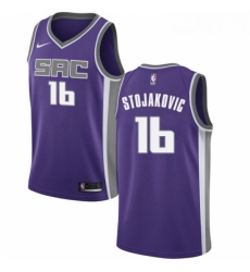 Youth Nike Sacramento Kings 16 Peja Stojakovic Swingman Purple Road NBA Jersey Icon Edition 