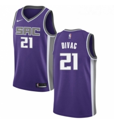 Youth Nike Sacramento Kings 21 Vlade Divac Authentic Purple Road NBA Jersey Icon Edition