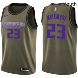 Youth Nike Sacramento Kings 23 Ben McLemore Swingman Green Salute to Service NBA Jersey 
