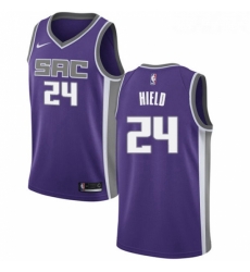 Youth Nike Sacramento Kings 24 Buddy Hield Authentic Purple Road NBA Jersey Icon Edition
