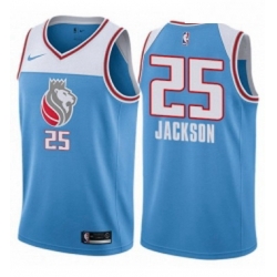 Youth Nike Sacramento Kings 25 Justin Jackson Swingman Blue NBA Jersey City Edition 
