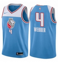 Youth Nike Sacramento Kings 4 Chris Webber Swingman Blue NBA Jersey City Edition