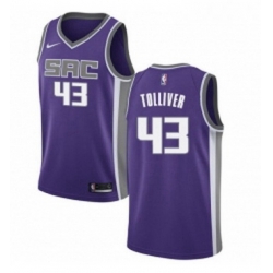 Youth Nike Sacramento Kings 43 Anthony Tolliver Swingman Purple Road NBA Jersey Icon Edition