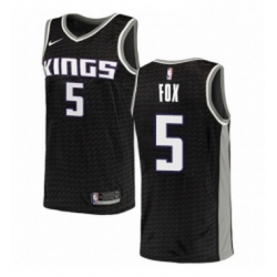 Youth Nike Sacramento Kings 5 DeAaron Fox Authentic Black NBA Jersey Statement Edition 