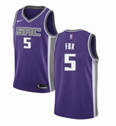 Youth Nike Sacramento Kings 5 DeAaron Fox Authentic Purple Road NBA Jersey Icon Edition 