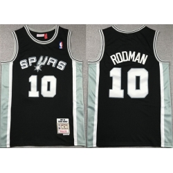 Men San Antonio Spurs 10 Dennis Rodman Black Stitched Jersey