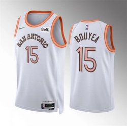 Men San Antonio Spurs 15 Jamaree Bouyea White 2023 24 City Edition Stitched Basketball Jersey