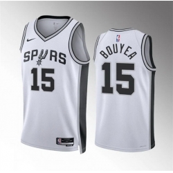 Men San Antonio Spurs 15 Jamaree Bouyea White Association Edition Stitched Basketball Jersey