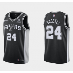 Men San Antonio Spurs 24 Devin Vassell Black Icon Edition Stitched Jersey