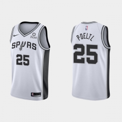 Men San Antonio Spurs 25 Jakob Poeltl Association Edition White Stitched Jersey