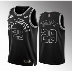Men San Antonio Spurs 29 Mamadi Diakite Black Icon Edition Stitched Basketball Jersey