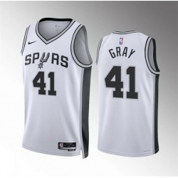 Men San Antonio Spurs 41 Raiquan Gray White Association Edition Stitched Basketball Jersey