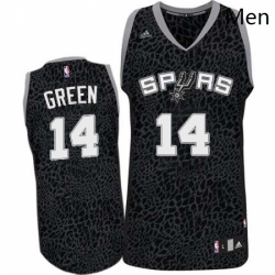Mens Adidas San Antonio Spurs 14 Danny Green Authentic Black Crazy Light NBA Jersey