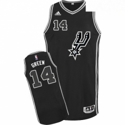 Mens Adidas San Antonio Spurs 14 Danny Green Authentic Black New Road NBA Jersey