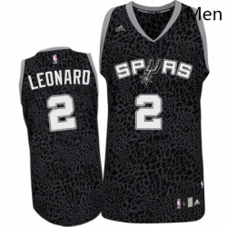 Mens Adidas San Antonio Spurs 2 Kawhi Leonard Authentic Black Crazy Light NBA Jersey