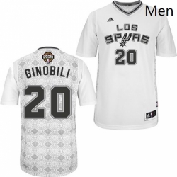 Mens Adidas San Antonio Spurs 20 Manu Ginobili Authentic White New Latin Nights NBA Jersey