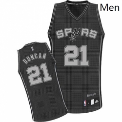 Mens Adidas San Antonio Spurs 21 Tim Duncan Authentic Black Rhythm Fashion NBA Jersey