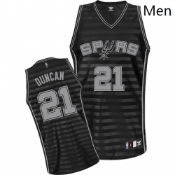 Mens Adidas San Antonio Spurs 21 Tim Duncan Authentic BlackGrey Groove NBA Jersey