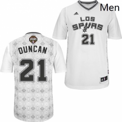 Mens Adidas San Antonio Spurs 21 Tim Duncan Authentic White New Latin Nights NBA Jersey