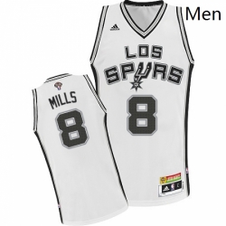 Mens Adidas San Antonio Spurs 8 Patty Mills Authentic White Latin Nights NBA Jersey