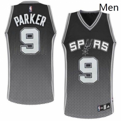 Mens Adidas San Antonio Spurs 9 Tony Parker Authentic Black Resonate Fashion NBA Jersey