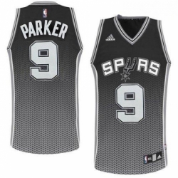 Mens Adidas San Antonio Spurs 9 Tony Parker Swingman Black Resonate Fashion NBA Jersey