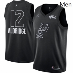 Mens Nike Jordan San Antonio Spurs 12 LaMarcus Aldridge Swingman Black 2018 All Star Game NBA Jersey