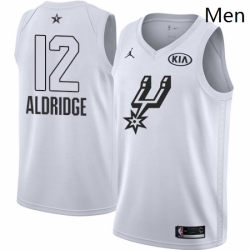 Mens Nike Jordan San Antonio Spurs 12 LaMarcus Aldridge Swingman White 2018 All Star Game NBA Jersey
