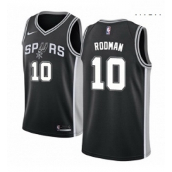 Mens Nike San Antonio Spurs 10 Dennis Rodman Swingman Black Road NBA Jersey Icon Edition