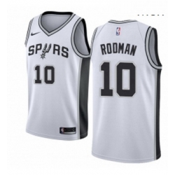 Mens Nike San Antonio Spurs 10 Dennis Rodman Swingman White Home NBA Jersey Association Edition