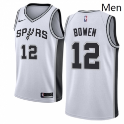 Mens Nike San Antonio Spurs 12 Bruce Bowen Authentic White Home NBA Jersey Association Edition