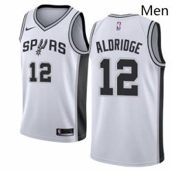 Mens Nike San Antonio Spurs 12 LaMarcus Aldridge Authentic White Home NBA Jersey Association Edition