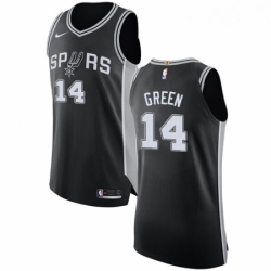 Mens Nike San Antonio Spurs 14 Danny Green Authentic Black Road NBA Jersey Icon Edition