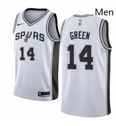 Mens Nike San Antonio Spurs 14 Danny Green Authentic White Home NBA Jersey Association Edition
