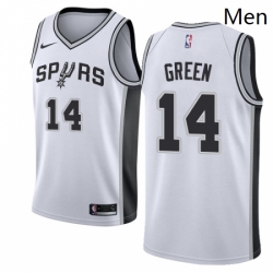 Mens Nike San Antonio Spurs 14 Danny Green Authentic White Home NBA Jersey Association Edition